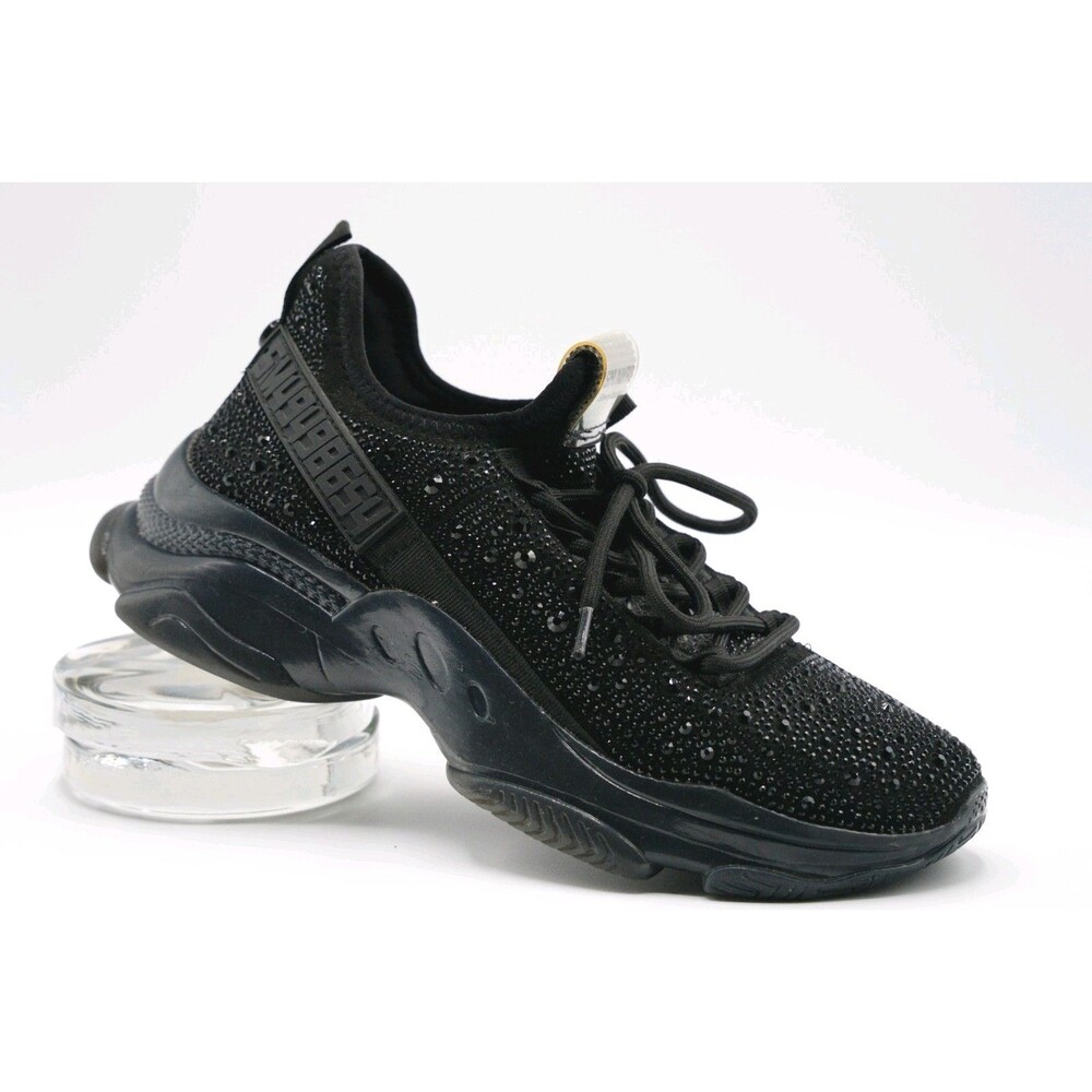 Steve Madden Maxima Black Rhinestone Sneakers US Size 9